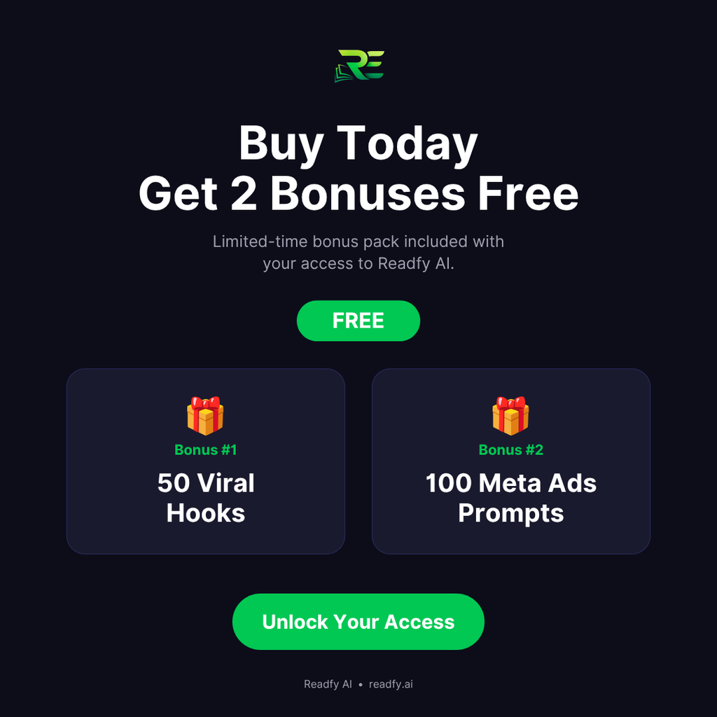 Readfy AI Ecosystem — 5 AI Products + 2 Free Bonuses
